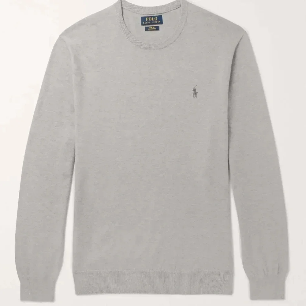 Polo Ralph Lauren Men's Gray Long Sleeve Crew Neck Pima Cotton Sweater Size XL